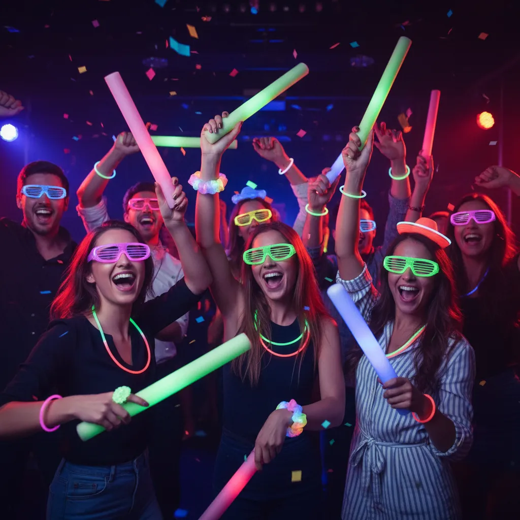 Cotillón Luminoso Flúo Pack 150 Personas Fiesta Led