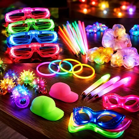 Cotillón Luminoso Flúo Pack 150 Personas Fiesta Led