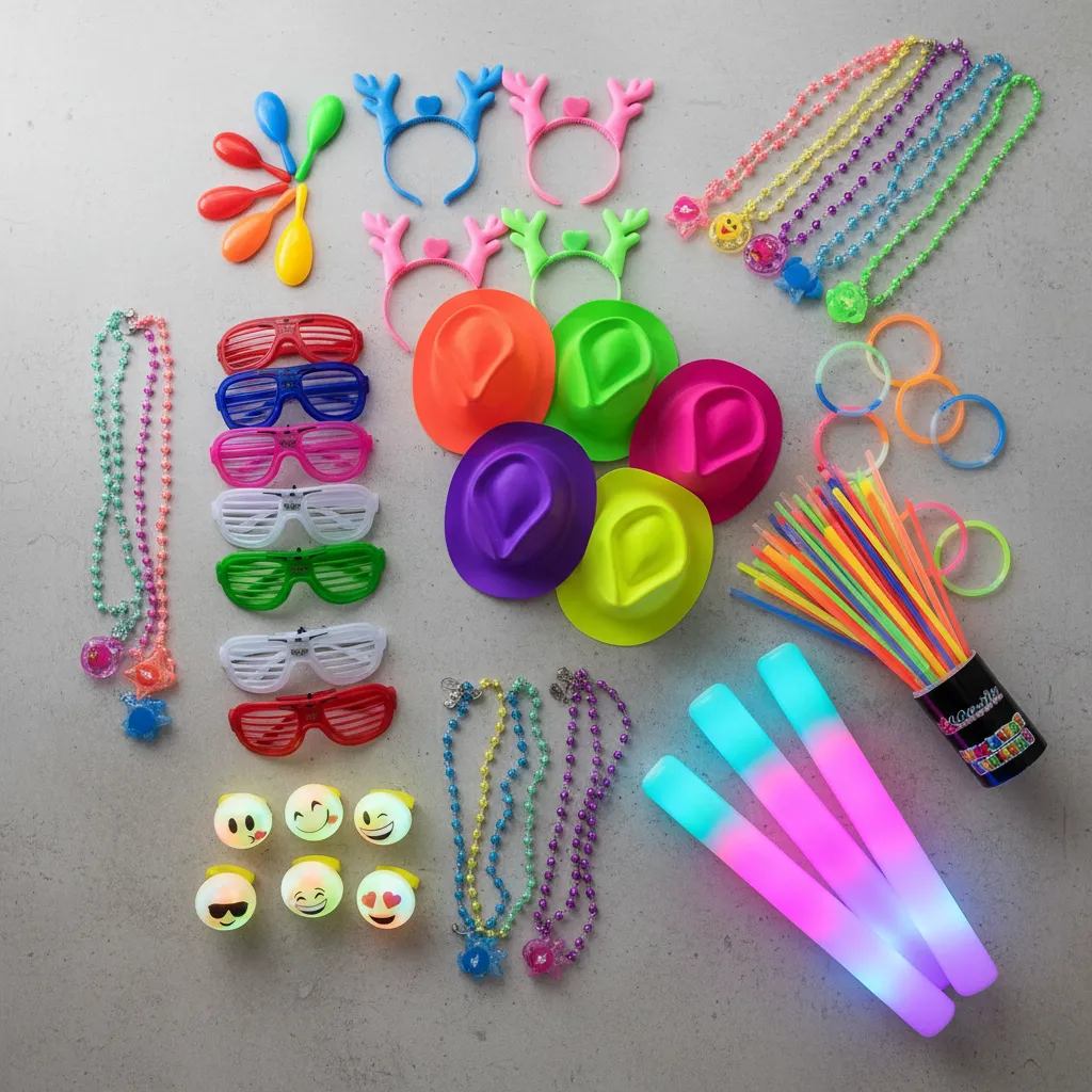 Cotillón Luminoso Flúo Pack 50 Personas 149 Artículos