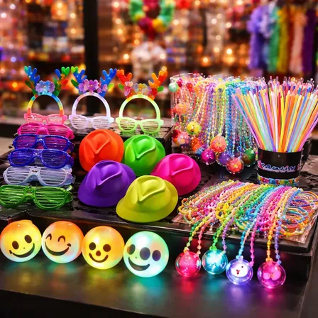 Cotillón Luminoso Flúo Pack 50 Personas 149 Artículos