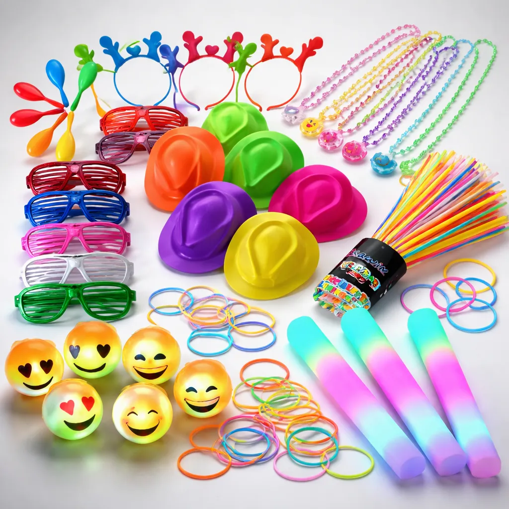 Cotillón Luminoso Flúo Pack 50 Personas 149 Artículos