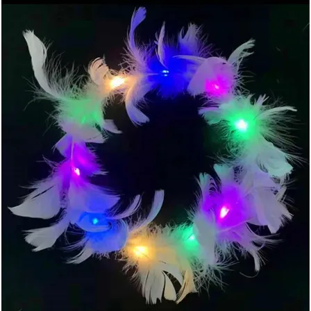 Cotillón Coronas De Plumas Con Luz Led x24