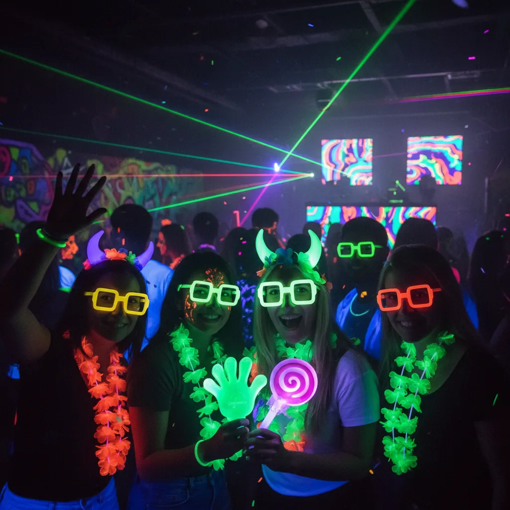 Cotillón Fluo-luminoso Para 50 Personas