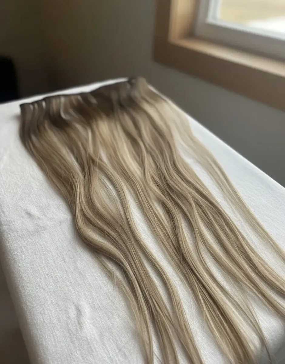 Capa De Pelo Natural 100% Rubia 60cm Cabello Ruso