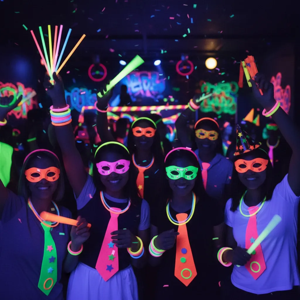 Cotillón Flúo-luminoso Pack Para 50 Personas