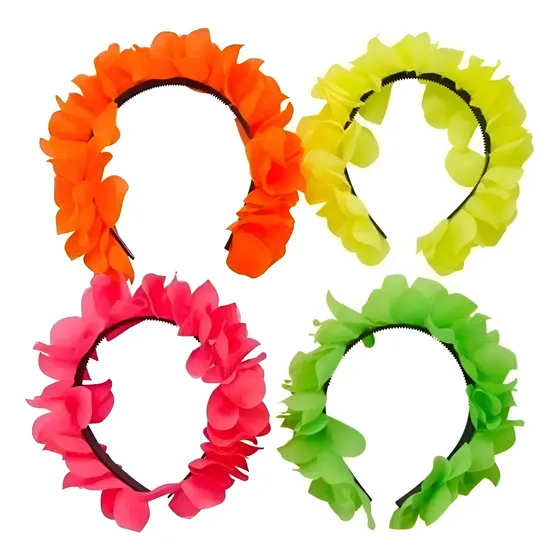 Vincha De Flores Fluo Neon x3