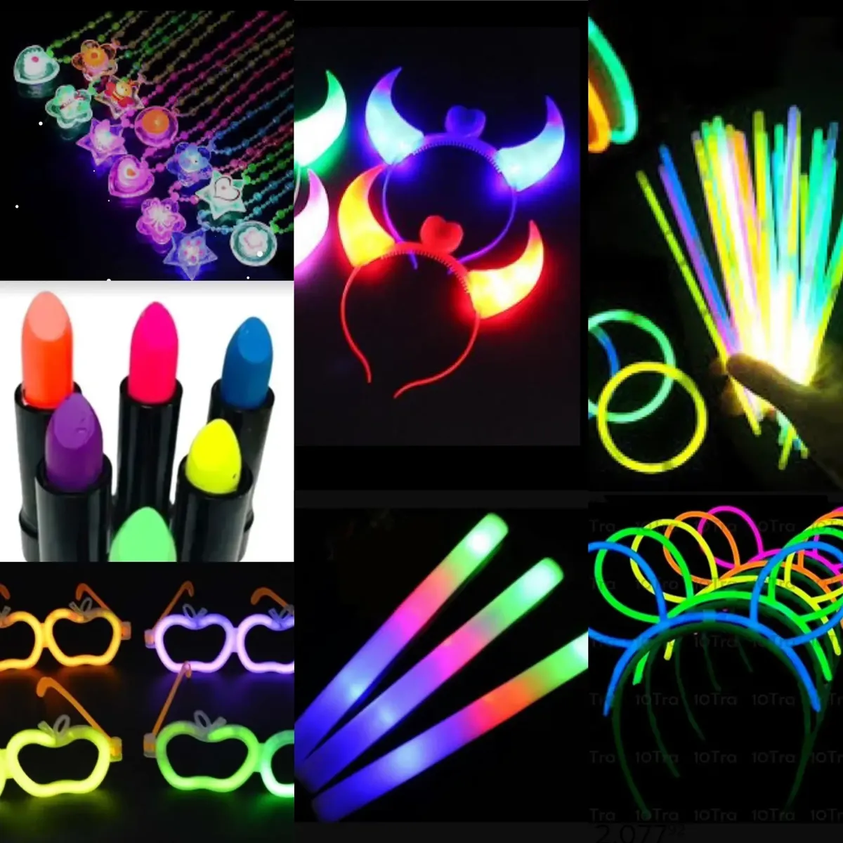 Set Cotillón N1 Luminoso Fluo Fiestas Eventos
