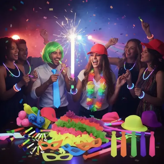 Combo Cotillón 50 Personas Fiesta Fluo Luminoso