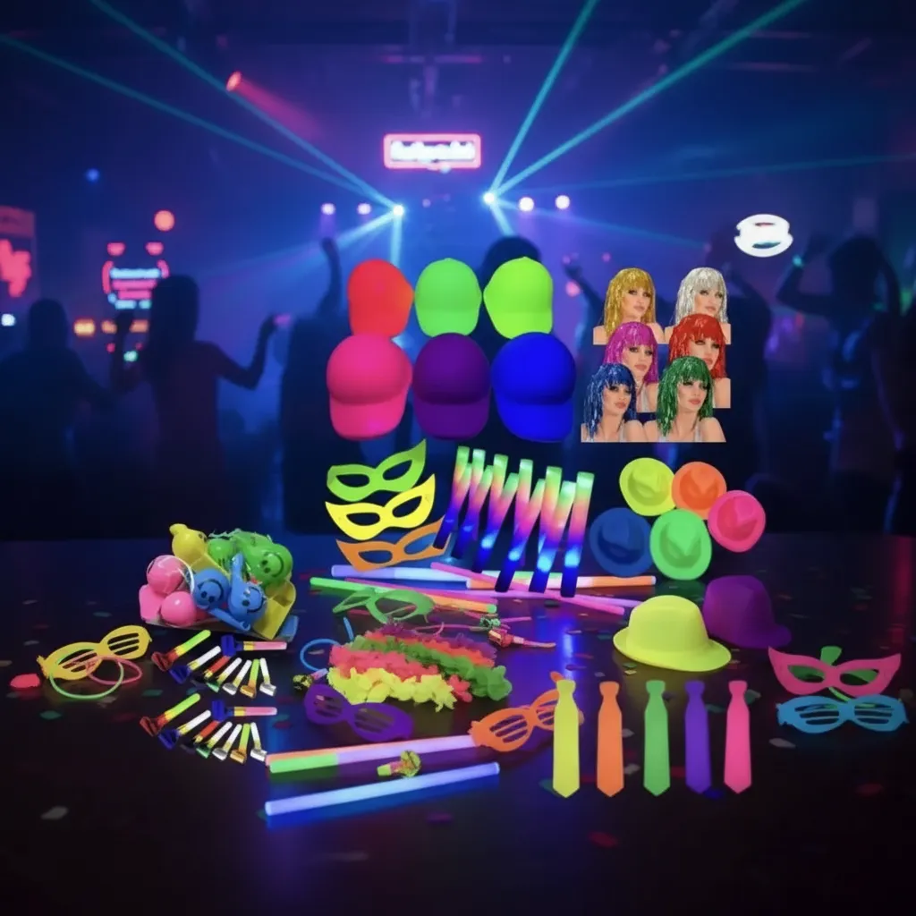 Combo Cotillón 50 Personas Fiesta Fluo Luminoso