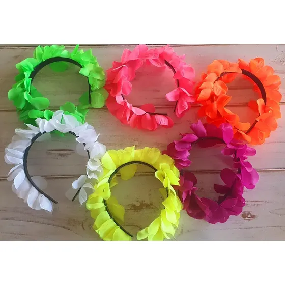 Vinchas De Flores Fluo Neon x12