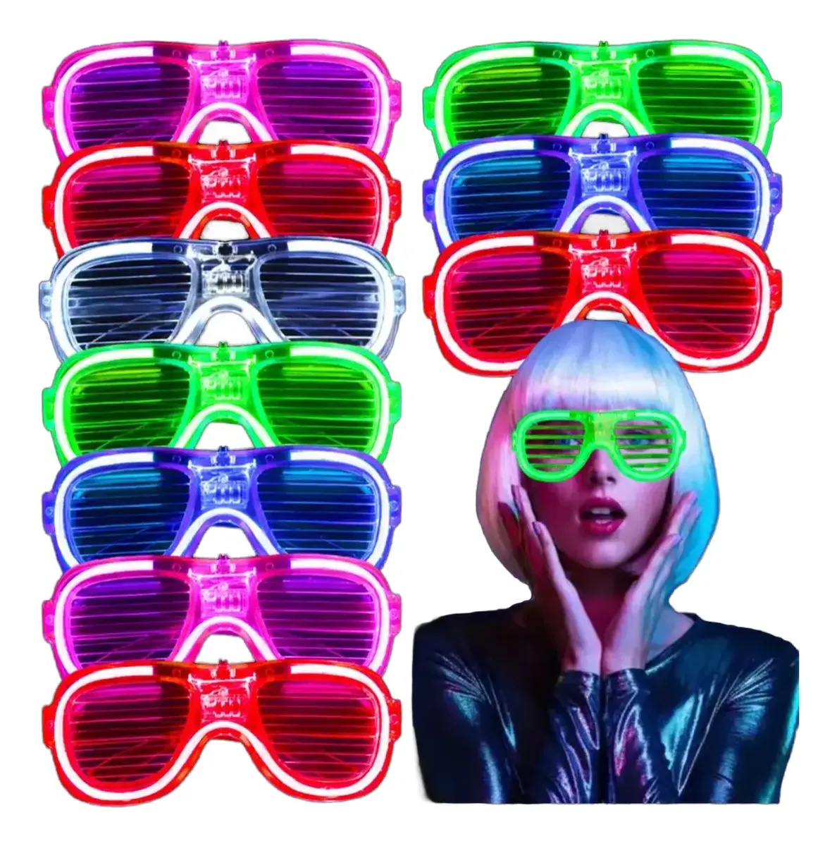 Lentes Con Luces Led x12 Cotillón