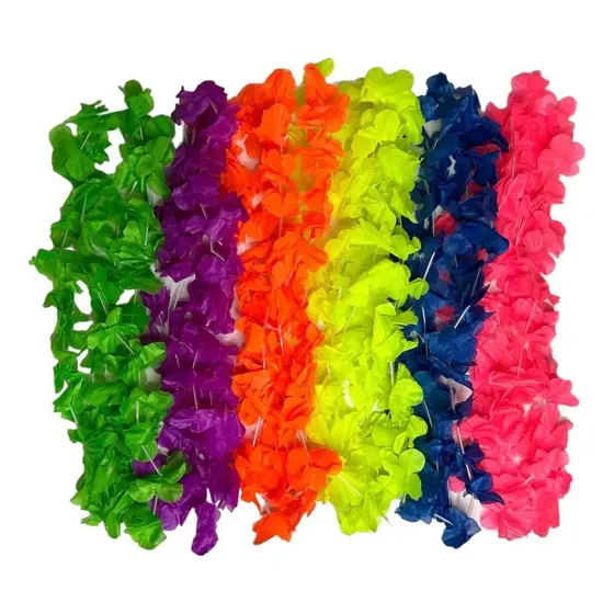 Collares Hawaianos Fluo x12 Unidades