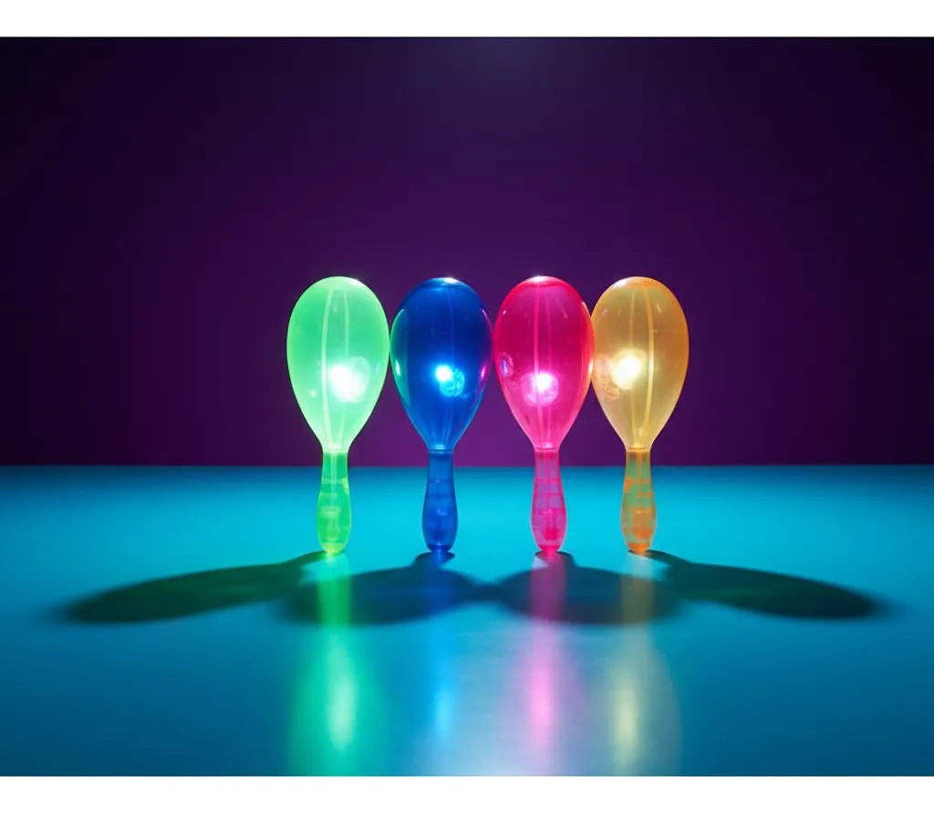 Maraca Luminosa 16cm x6 Unidades Cotillón