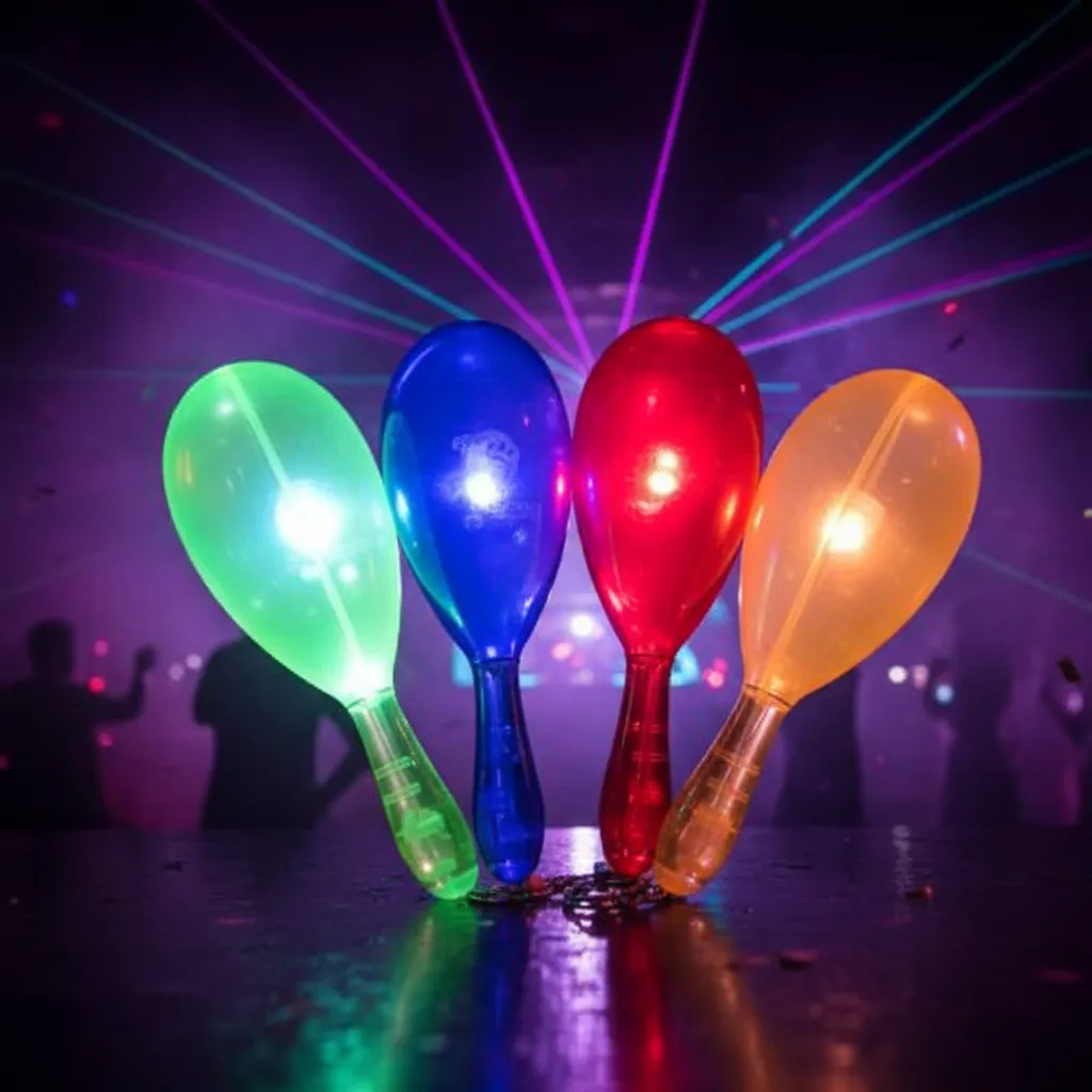 Maraca Luminosa 16cm x6 Unidades Cotillón