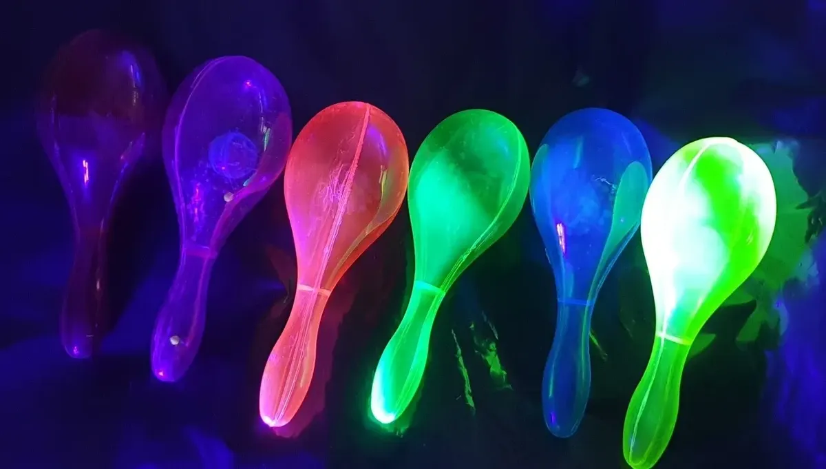 Maraca Luminosa 16cm x6 Unidades Cotillón