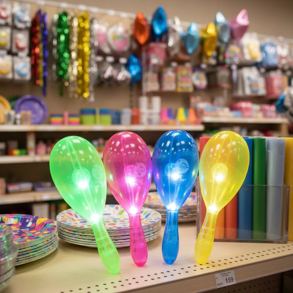 Maraca Luminosa 16cm x6 Unidades Cotillón