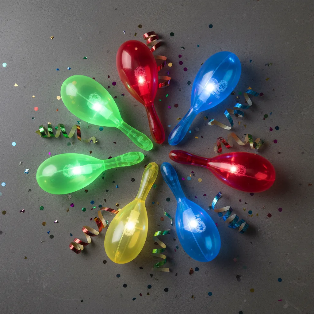 Maraca Luminosa 16cm x6 Unidades Cotillón