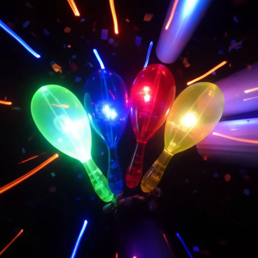 Maraca Luminosa 16cm x6 Unidades Cotillón