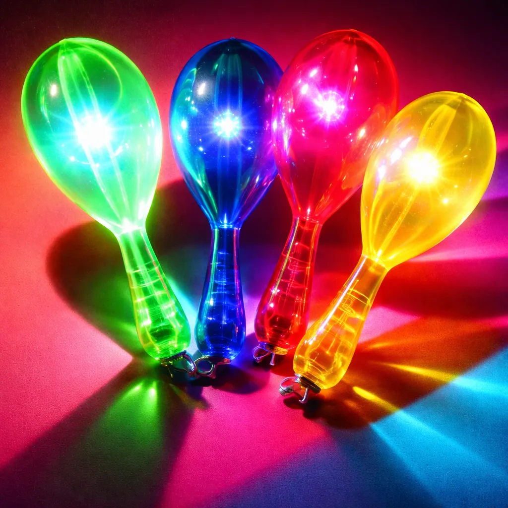 Maraca Luminosa 16cm x6 Unidades Cotillón